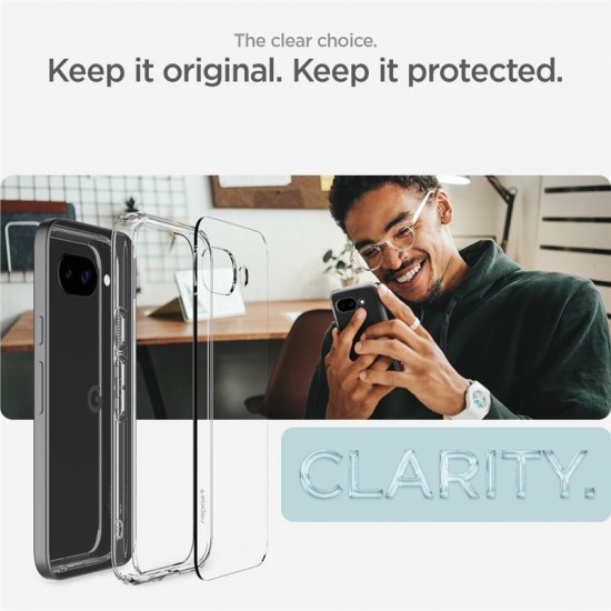 Husa Spigen Ultra Hybrid pentru Google Pixel 9a, crystal clear (Pixel 9a, ACS09042) by www.silkase.ro