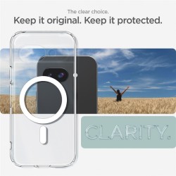 Husa Spigen Ultra Hybrid pentru Google Pixel 9a, magsafe, alb clear