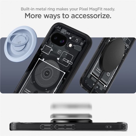 Husa Spigen Ultra Hybrid pentru Google Pixel 9a, Magsafe, zero one black (Pixel 9a, ACS09044) by www.silkase.ro