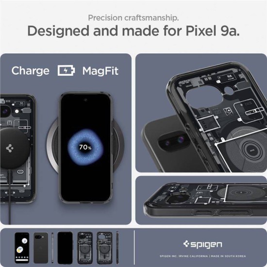 Husa Spigen Ultra Hybrid pentru Google Pixel 9a, Magsafe, zero one black (Pixel 9a, ACS09044) by www.silkase.ro