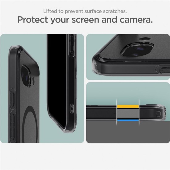 Husa Spigen Ultra Hybrid pentru Google Pixel 9a, Magsafe, frost black (Pixel 9a, ACS09045) by www.silkase.ro