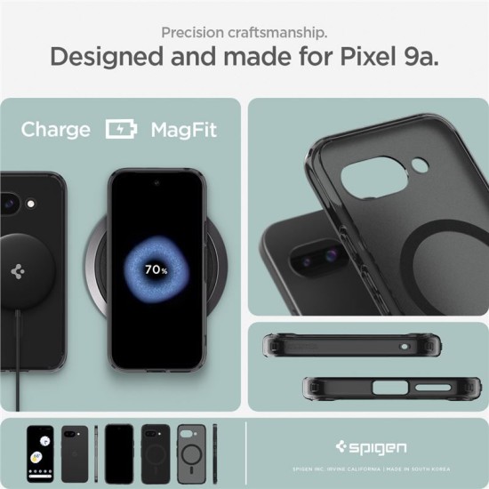Husa Spigen Ultra Hybrid pentru Google Pixel 9a, Magsafe, frost black (Pixel 9a, ACS09045) by www.silkase.ro