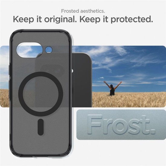 Husa Spigen Ultra Hybrid pentru Google Pixel 9a, Magsafe, frost black (Pixel 9a, ACS09045) by www.silkase.ro