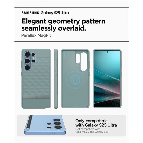 Husa Spigen Parallax MagSafe pentru Samsung Galaxy S25 Ultra, sage green (S25 Ultra, ACS09053) by www.silkase.ro