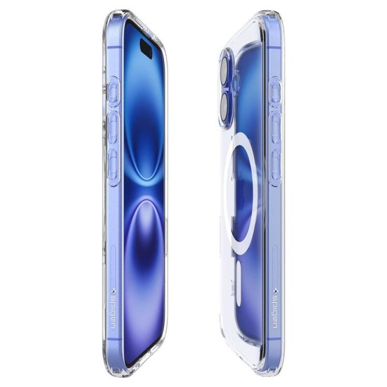 Husa telefon Spigen Ultra Hibrid "T" MagSafe, TPU, transparenta/alb, compatibila cu iPhone 16 (Spigen, iPhone 16) by www.silkase.ro Husa telefon Spigen Ultra Hibrid "T" MagSafe, TPU, transparenta/alb, compatibila cu iPhone 16 (iPhone 16, ACS09073) by www.silkase.ro