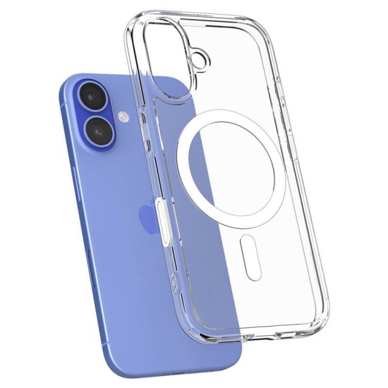 Husa telefon Spigen Ultra Hibrid "T" MagSafe, TPU, transparenta/alb, compatibila cu iPhone 16 (Spigen, iPhone 16) by www.silkase.ro Husa telefon Spigen Ultra Hibrid "T" MagSafe, TPU, transparenta/alb, compatibila cu iPhone 16 (iPhone 16, ACS09073) by www.silkase.ro