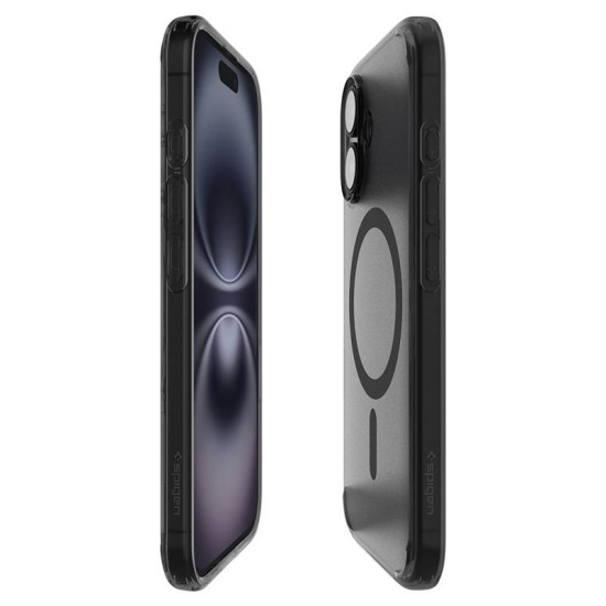 Husa telefon Spigen Ultra Hibrid T MagSafe, protectie hibrida, negru, compatibila cu Apple iPhone 16 (iPhone 16, ACS09074) by www.silkase.ro