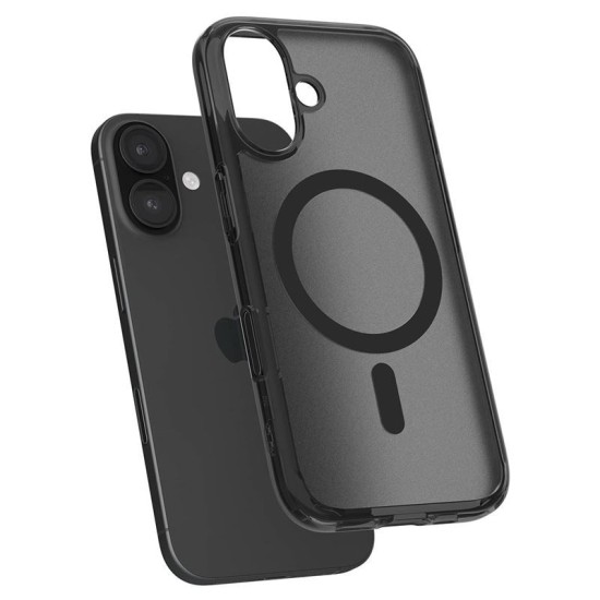 Husa telefon Spigen Ultra Hibrid T MagSafe, protectie hibrida, negru, compatibila cu Apple iPhone 16 (iPhone 16, ACS09074) by www.silkase.ro