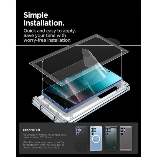 Folie silicon Spigen EliteShield EZ Fit HD pentru Samsung Galaxy S25 Ultra, transparenta (S25 Ultra, AFL09083) by www.silkase.ro