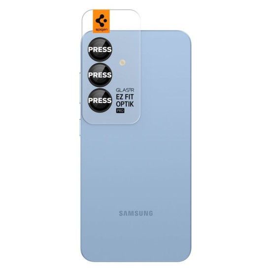 Set 2x3 protectii sticla camera foto Spigen Optik Pro EZ FIT HD compatibil cu Samsung Galaxy S25 Black (Ingredi, AGL09092) by www.silkase.ro