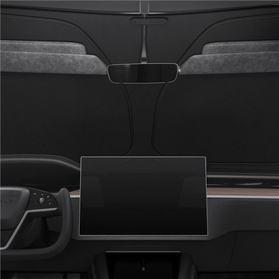 Parasolar parbriz Spigen pentru Tesla Model X, negru (Accesorii auto, ACP09094) by www.silkase.ro