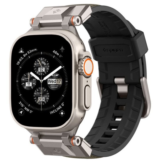 SPIGEN Brățară Set DuraPro Armor (Nylon/TPU) Apple Watch 49/46/45/44mm (Ultra 3-1/Seria 11), Verde Militar (Ingredi, AMP09102) by www.silkase.ro