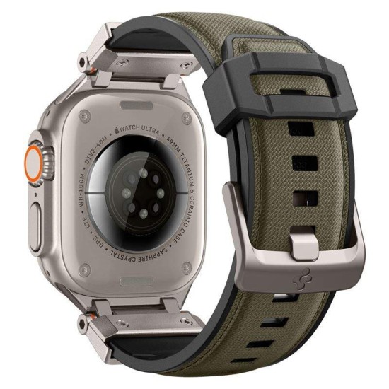 SPIGEN Brățară Set DuraPro Armor (Nylon/TPU) Apple Watch 49/46/45/44mm (Ultra 3-1/Seria 11), Verde Militar (Ingredi, AMP09102) by www.silkase.ro
