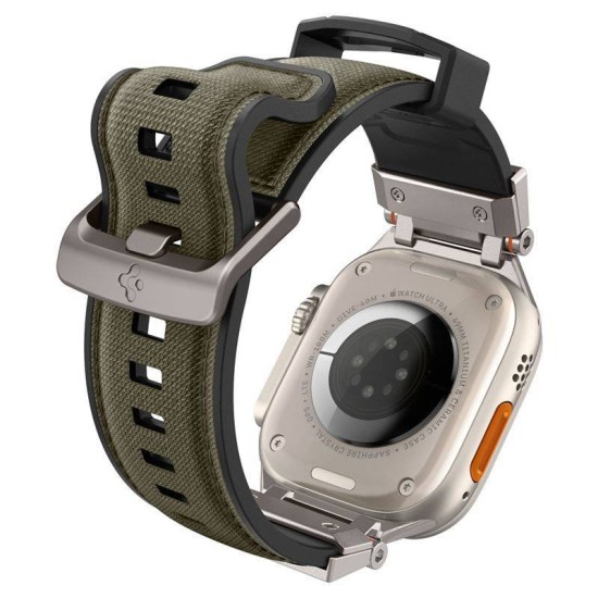 SPIGEN Brățară Set DuraPro Armor (Nylon/TPU) Apple Watch 49/46/45/44mm (Ultra 3-1/Seria 11), Verde Militar (Ingredi, AMP09102) by www.silkase.ro