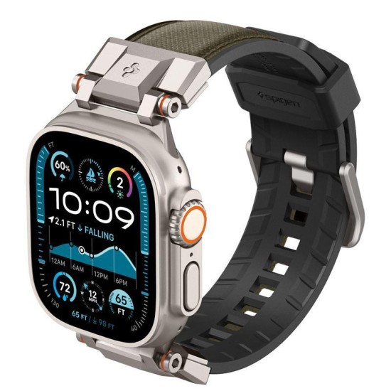 SPIGEN Brățară Set DuraPro Armor (Nylon/TPU) Apple Watch 49/46/45/44mm (Ultra 3-1/Seria 11), Verde Militar (Ingredi, AMP09102) by www.silkase.ro
