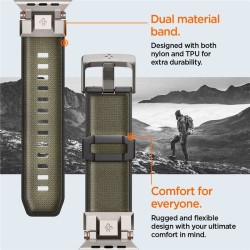SPIGEN Brățară Set DuraPro Armor (Nylon/TPU) Apple Watch 49/46/45/44mm (Ultra 3-1/Seria 11), Verde Militar SPIGEN Brățară Set DuraPro Armor (Nylon/TPU) Apple Watch 49/46/45/44mm (Ultra 3-1/Seria 11), Verde Militar