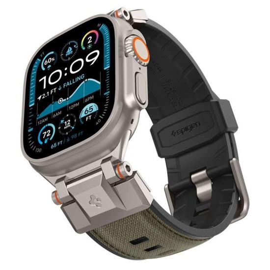 SPIGEN Brățară Set DuraPro Armor (Nylon/TPU) Apple Watch 49/46/45/44mm (Ultra 3-1/Seria 11), Verde Militar (Ingredi, AMP09102) by www.silkase.ro