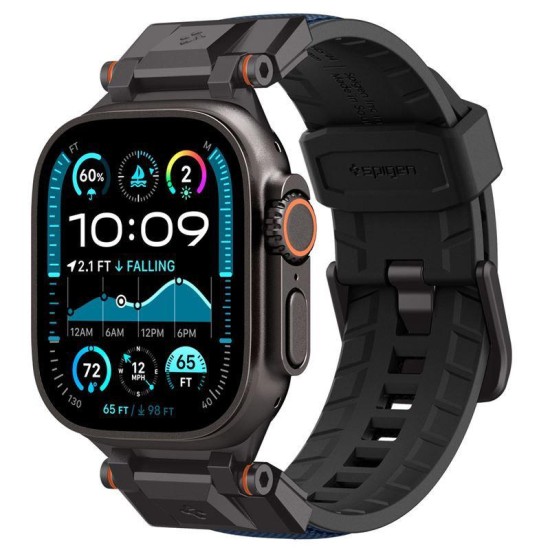 Pachet set 1 x bratara Spigen DuraPro Armor, material nylon si TPU, albastru marin, 44/45/46/49mm (Spigen, Ingredi) by www.silkase.ro SPIGEN Set 1 x Brățară DuraPro Armor (Nylon/TPU) Apple Watch 49/46/45/44mm (Ultra 3-1/Seria 11), Albastru Marin (Ingredi, AMP09103) by www.silkase.ro