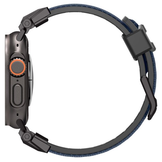 Pachet set 1 x bratara Spigen DuraPro Armor, material nylon si TPU, albastru marin, 44/45/46/49mm (Spigen, Ingredi) by www.silkase.ro SPIGEN Set 1 x Brățară DuraPro Armor (Nylon/TPU) Apple Watch 49/46/45/44mm (Ultra 3-1/Seria 11), Albastru Marin (Ingredi, AMP09103) by www.silkase.ro
