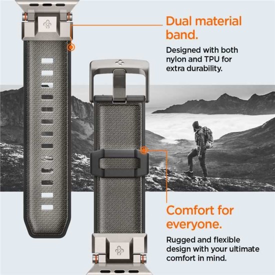 Pachet 1 x Curea Spigen DuraPro Armor pentru smartwatch, gri, 44x45x46x49mm (Ingredi, AMP09104) by www.silkase.ro