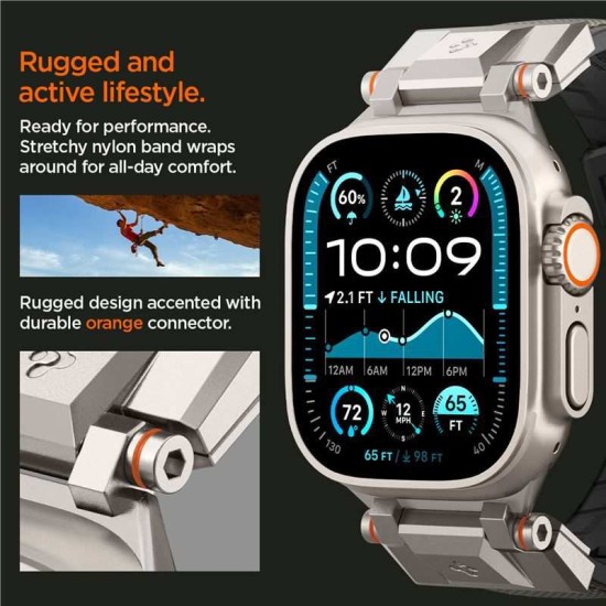 Pachet 1 x Curea Spigen DuraPro Armor pentru smartwatch, gri, 44x45x46x49mm (Ingredi, AMP09104) by www.silkase.ro