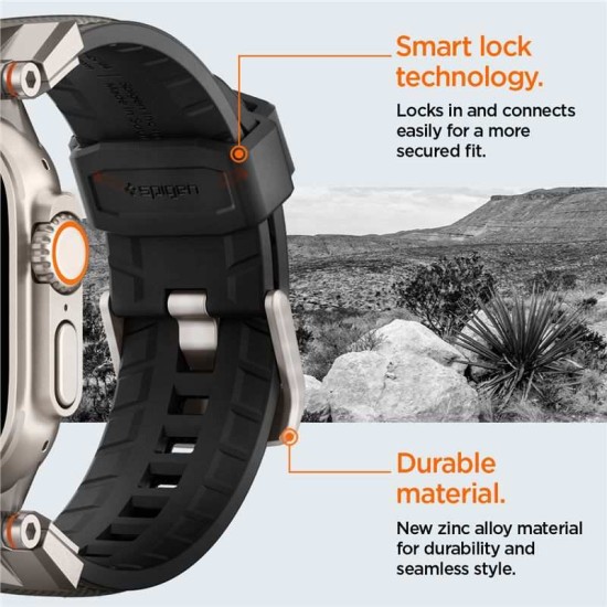 Pachet 1 x Curea Spigen DuraPro Armor pentru smartwatch, gri, 44x45x46x49mm (Ingredi, AMP09104) by www.silkase.ro