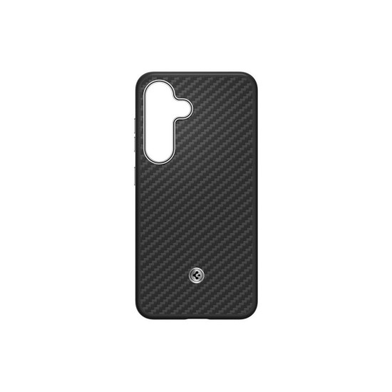 Husa Originala Samsung by Spigen Enzo Aramid Magnetic pentru Galaxy S25+, Negru Argintiu (Bakr, GP-FPS936PGABW) by www.silkase.ro