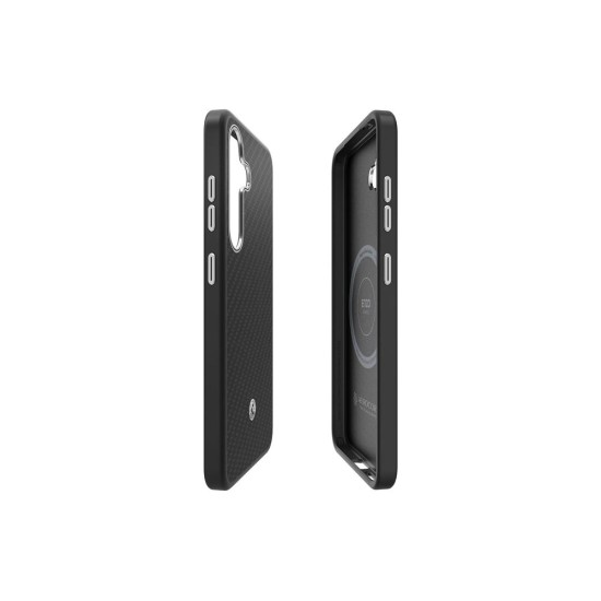 Husa Originala Samsung by Spigen Enzo Aramid Magnetic pentru Galaxy S25+, Negru Argintiu (Bakr, GP-FPS936PGABW) by www.silkase.ro