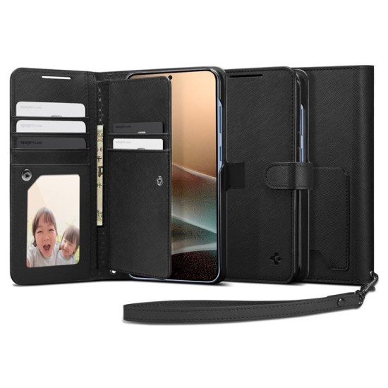 Husa cu snur Spigen Wallet S compatibila cu Samsung Galaxy S25 Plus Black (Spigen, S25 Plus) by www.silkase.ro Husa cu snur Spigen Wallet S compatibila cu Samsung Galaxy S25 Plus Black (S25 Plus, ACS09125) by www.silkase.ro