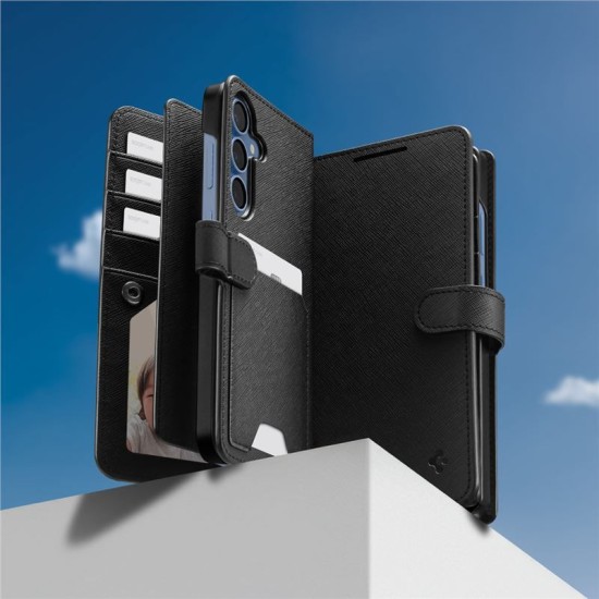 Husa cu snur Spigen Wallet S compatibila cu Samsung Galaxy S25 Plus Black (Spigen, S25 Plus) by www.silkase.ro Husa cu snur Spigen Wallet S compatibila cu Samsung Galaxy S25 Plus Black (S25 Plus, ACS09125) by www.silkase.ro