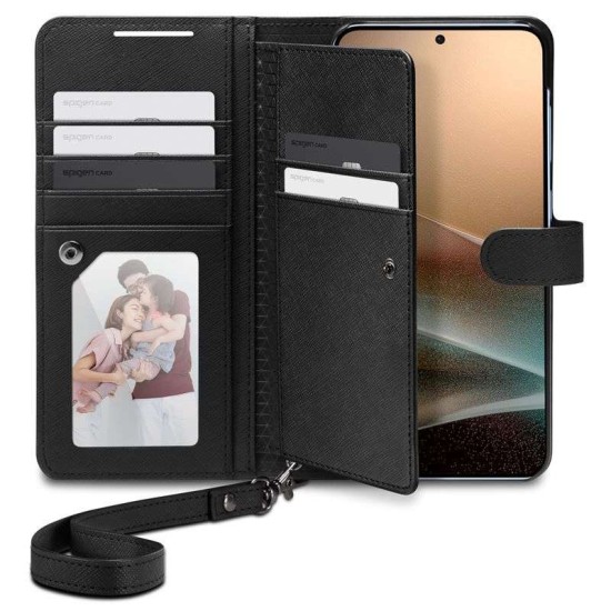 Husa cu snur Spigen Wallet S compatibila cu Samsung Galaxy S25 Plus Black (Spigen, S25 Plus) by www.silkase.ro Husa cu snur Spigen Wallet S compatibila cu Samsung Galaxy S25 Plus Black (S25 Plus, ACS09125) by www.silkase.ro