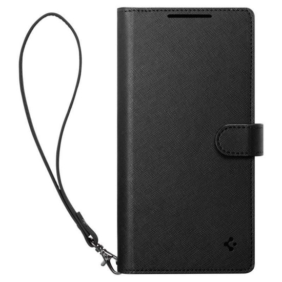 Husa cu snur Spigen Wallet S compatibila cu Samsung Galaxy S25 Plus Black (Spigen, S25 Plus) by www.silkase.ro Husa cu snur Spigen Wallet S compatibila cu Samsung Galaxy S25 Plus Black (S25 Plus, ACS09125) by www.silkase.ro