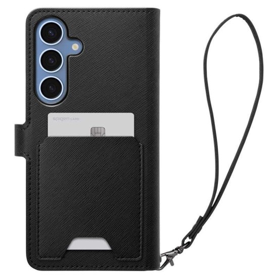 Husa cu snur Spigen Wallet S compatibila cu Samsung Galaxy S25 Plus Black (Spigen, S25 Plus) by www.silkase.ro Husa cu snur Spigen Wallet S compatibila cu Samsung Galaxy S25 Plus Black (S25 Plus, ACS09125) by www.silkase.ro