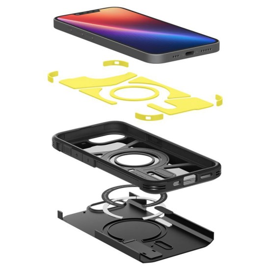 Husa Spigen Tough Armor MagSafe pentru iphone 17e/16e, negru (iPhone 17e, ACS09137) by www.silkase.ro