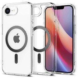 Husa Spigen Ultra Hybrid MagSafe pentru iphone 17e/16e, clear carbon fiber