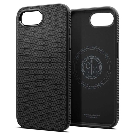 Husa Spigen Liquid Air MagSafe pentru iphone 17e/16e, negru mat (iPhone 17e, ACS09151) by www.silkase.ro