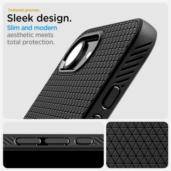 Husa Spigen Liquid Air MagSafe pentru iphone 17e/16e, negru mat (iPhone 17e, ACS09151) by www.silkase.ro