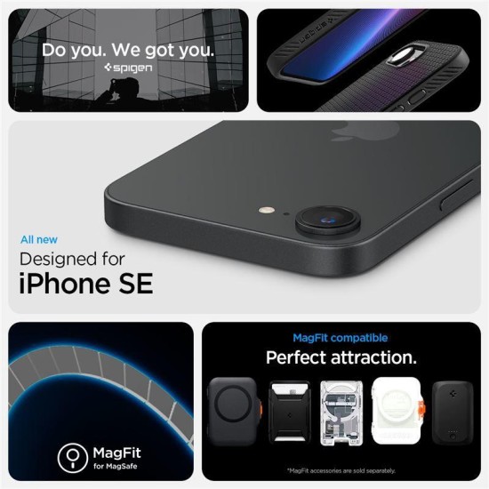 Husa Spigen Liquid Air MagSafe pentru iphone 17e/16e, negru mat (iPhone 17e, ACS09151) by www.silkase.ro