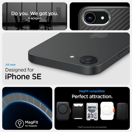 Husa Spigen Enzo Aramid MagSafe pentru iphone 16e, negru mat (Spigen, iPhone 16e) by www.silkase.ro Husa Spigen Enzo Aramid MagSafe pentru iphone 17e/16e, negru mat (iPhone 17e, ACS09153) by www.silkase.ro