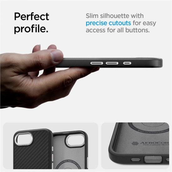 Husa Spigen Enzo Aramid MagSafe pentru iphone 16e, negru mat (Spigen, iPhone 16e) by www.silkase.ro Husa Spigen Enzo Aramid MagSafe pentru iphone 17e/16e, negru mat (iPhone 17e, ACS09153) by www.silkase.ro