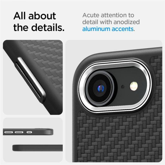 Husa Spigen Enzo Aramid MagSafe pentru iphone 16e, negru mat (Spigen, iPhone 16e) by www.silkase.ro Husa Spigen Enzo Aramid MagSafe pentru iphone 17e/16e, negru mat (iPhone 17e, ACS09153) by www.silkase.ro