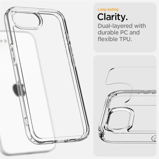 Husa Spigen Ultra Hybrid pentru iphone 17e/16e, crystal clear (iPhone 17e, ACS09160) by www.silkase.ro