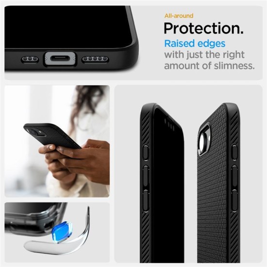 Husa Spigen Liquid Air pentru iphone 17e/16e, negru mat (iPhone 17e, ACS09161) by www.silkase.ro