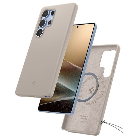 Husa Spigen Silicone Fit MagSafe pentru Samsung Galaxy S25 Ultra, natural titanium (Spigen, S25 Ultra) by www.silkase.ro Husa Spigen Silicone Fit MagSafe pentru Samsung Galaxy S25 Ultra, natural titanium (S25 Ultra, ACS09165) by www.silkase.ro