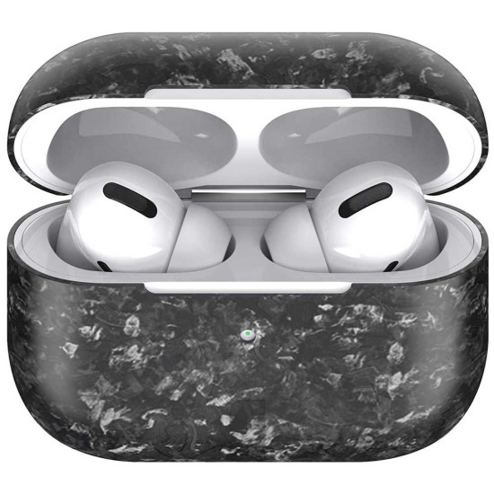 Husa carbon Airpods Pro, culoare negru, kevlar forged mata (Pro, H0651) by www.silkase.ro