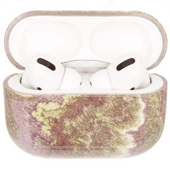 Husa Airpods Pro, culoare marmura roz, plastic (Pro, H0666) by www.silkase.ro