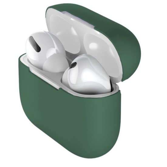 Husa Airpods Pro, culoare verde inchis, silicon (SILKASE, Pro) by www.silkase.ro Husa Airpods Pro, culoare verde inchis, silicon (Pro, H0748) by www.silkase.ro