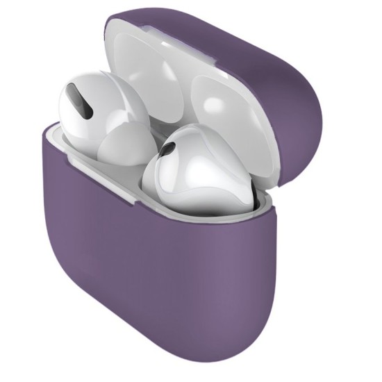 Husa Airpods Pro/Pro 2, culoare lavender, silicon (SILKASE, Pro) by www.silkase.ro Husa Airpods Pro/Pro 2, culoare lavender, silicon (Pro, H0749) by www.silkase.ro