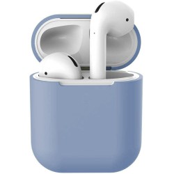 Husa Airpods, culoare albastru soft, silicon Husa Airpods, culoare albastru soft, silicon
