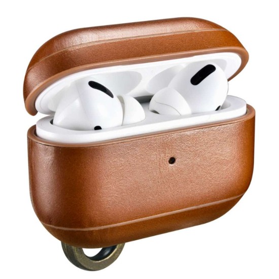 Husa piele iCarer Airpods Pro, culoare maro coniac (SILKASE, Pro) by www.silkase.ro Husa piele iCarer Airpods Pro, culoare maro coniac (Pro, H1010) by www.silkase.ro